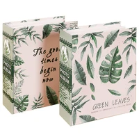6 inch 100 pages interleaf type photo album green leaves picture storage frame box family memory notebook photographs book