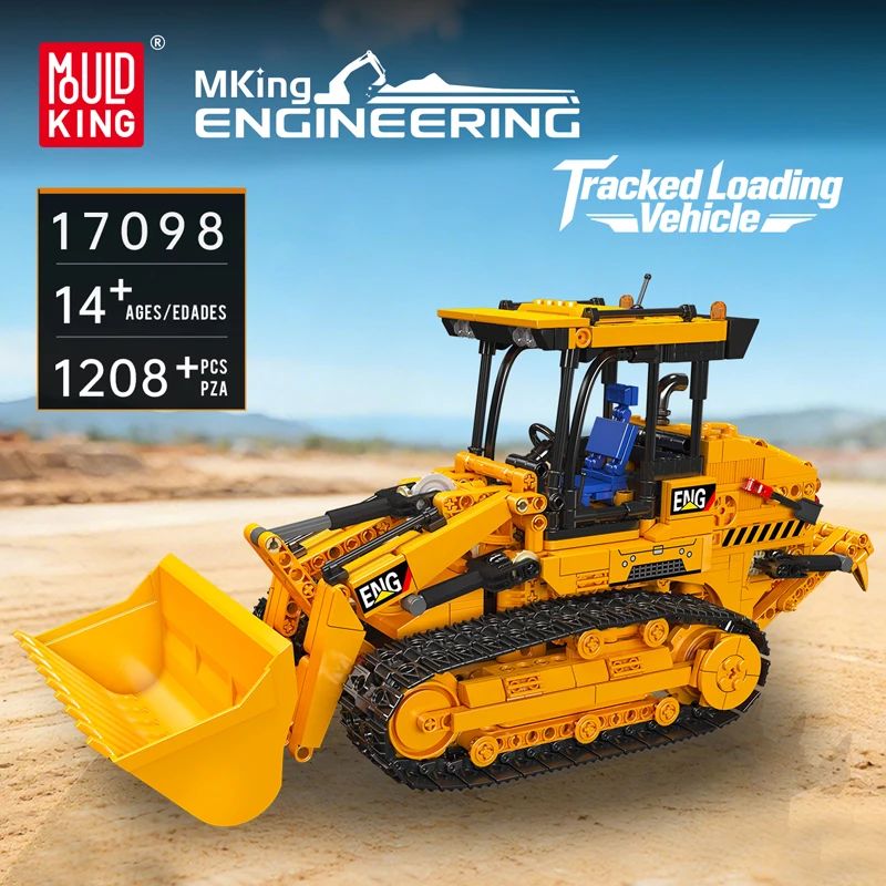 Фото Конструктор Mould King 17098: Техническая модель радиоуправляемого гусеничного погрузчика, набор для сборки, инженерный грузовик, подарок на Рождество для детей №4