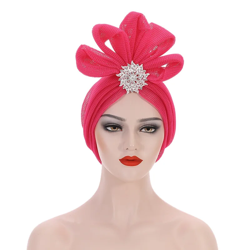 

African Headtie 2022 Summer African Women Solid Color Headtie African Caps African Hats