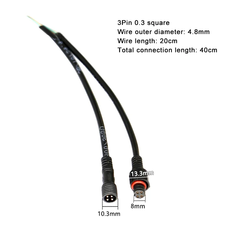 

0,3 квадратный 2 3 4 5-контактный разъем для проводов, разъемы питания для светодиодов, наружный пылезащитный разъем «мама-папа» для светодиодного освещения