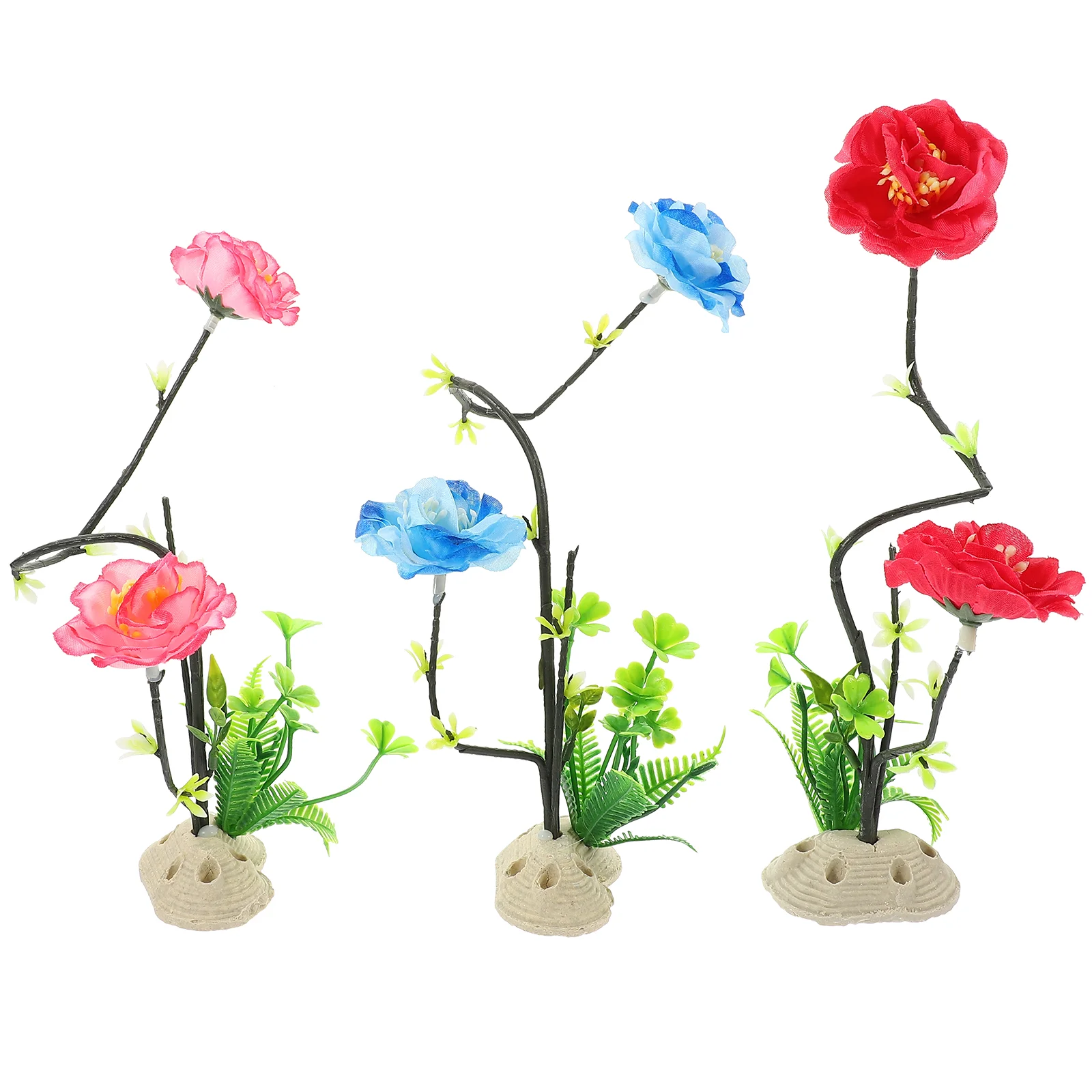 

3pcs Desktop Sushi Plate Flowers Decorative Sushi Plate Layout Peony Decors