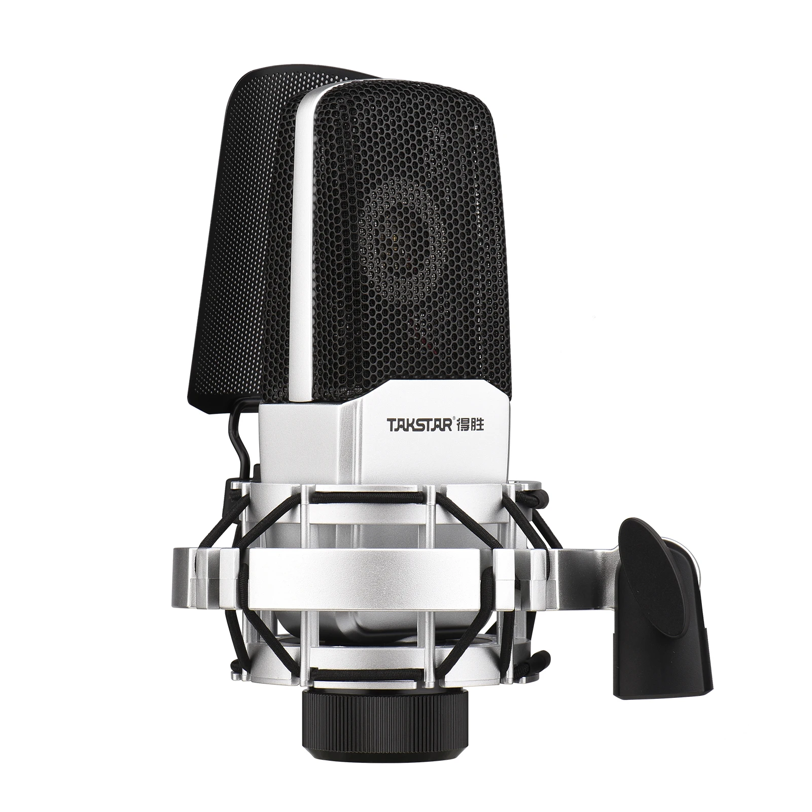 

TAKSTAR SM-18 EL Профессиональный кардиоидный конденсаторный записывающий микрофон с регулируемым противоударным металлическим поп-экраном для ...