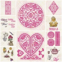new sentiments heart flowers metal cutting dies scrapbook diary decoration stencil embossing template diy greeting card handmade