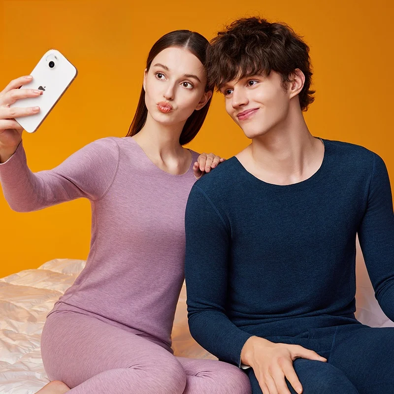 [Толстое теплое нижнее белье LanzoYe для женщин Heattech Long Johns защитное из шелка и шерсти