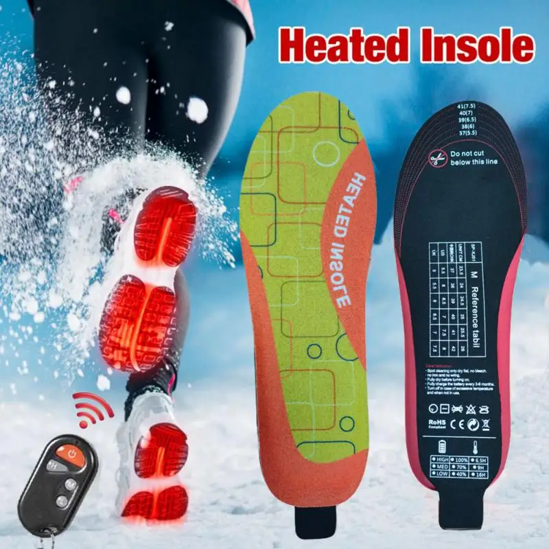 

Electric Heated Insoles Led Wireless Remote Control Rechargeable USB Electric Heated Insoles Foot Warmer 12 Hours Heat Warm