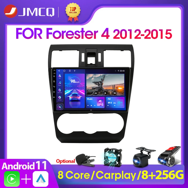 JMCQ Android 11 DSP Car Radio Multimidia Video Player Navigation GPS Autoradio For Subaru Forester 4 SJ XV 2012-2015 2din 2 Din