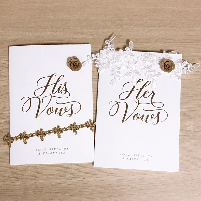 

Romantic Wedding Vow Book Custom Names Wedding Gifts for Bride and Groom Decoration of Love Set of 2 Books Party Decoration
