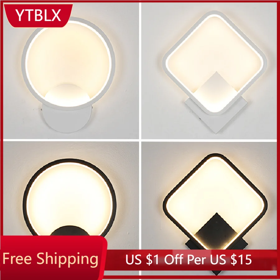 

Простой светодиодный настенный светильник для спальни, прикроватная лампа, современное освещение для лестницы, гостиной, коридора, освещен...
