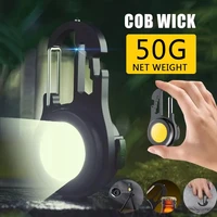 mini keychain led flashlight portable cob flood lights outdoor usb rechargeable emergency night lamp waterproof hiking camping