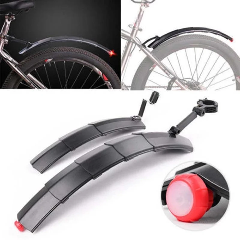 Telescopic Folding Bicycle Fender Set with Taillight MTB Mudguard Front Rear for Road Bike Mud Guard |