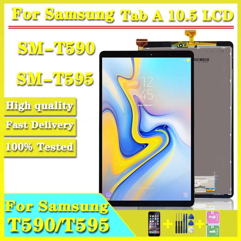 

Для Samsung Galaxy Tab A2 T590 T595, ЖК-дисплей, панель экрана, монитор, сенсорный экран в сборе для детской модели, ЖК-дисплей