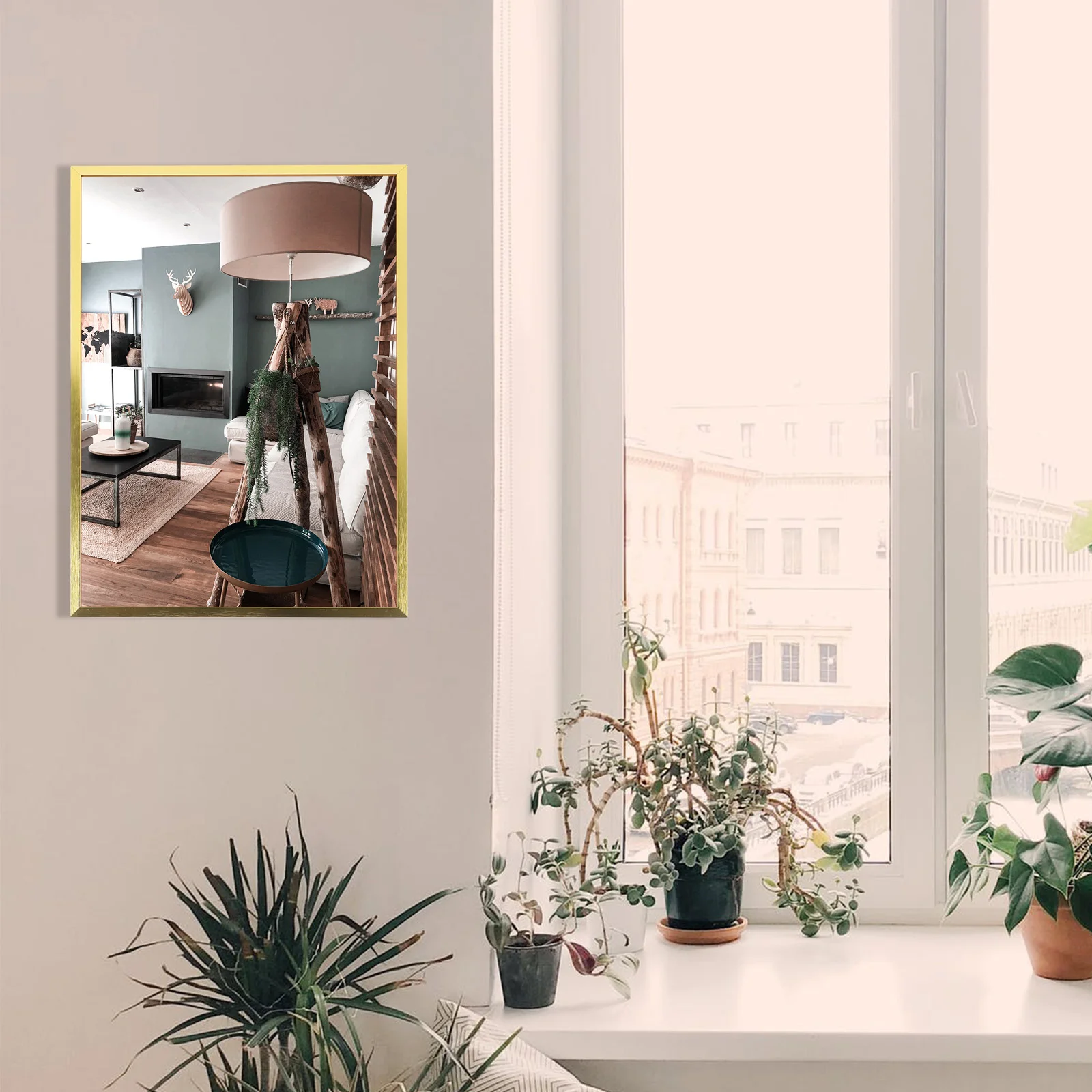 Каркас для фотографий крошечные золотые рамки и подставка настенный плакат A3