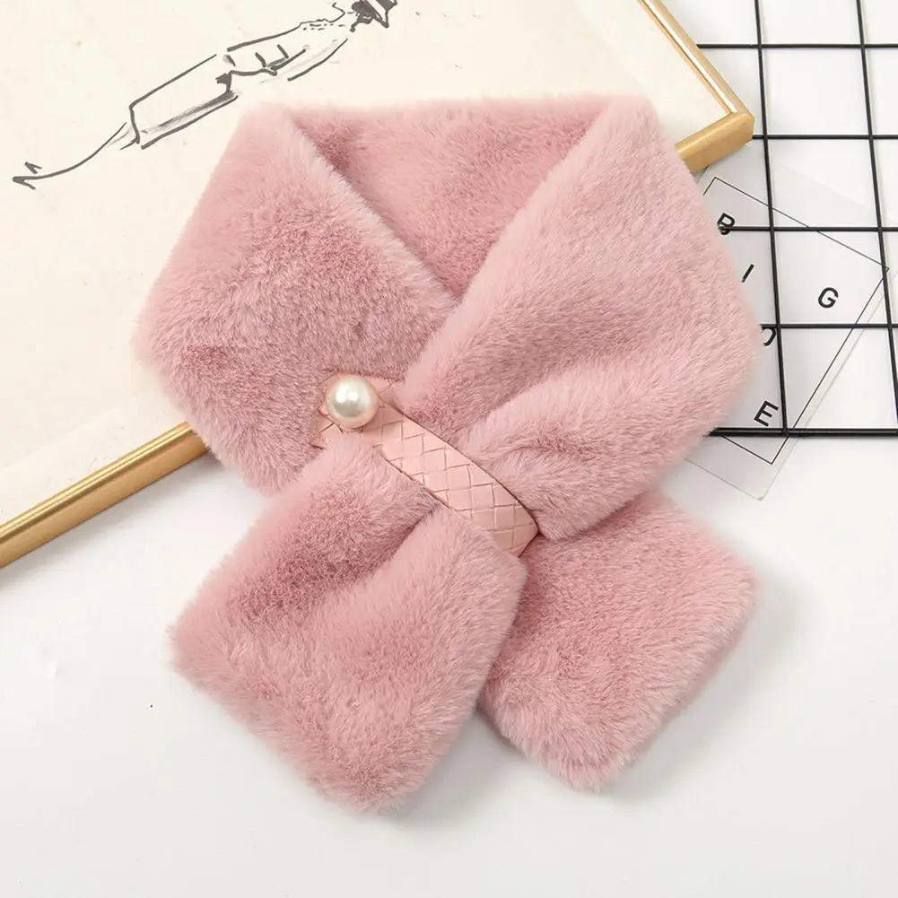 

Trendy Women Scarf Decorative Skin-Touching Autumn Winter Pure Color Furry Scarf Wrap Comfy Furry Scarf Wrap for Outdoor