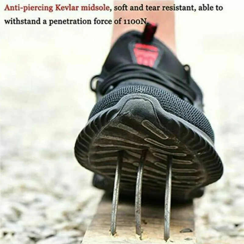 Work Black Sports UK Safety Shoes for Toe Trainers Lightweight Men Women Steel