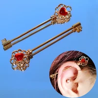 unique baroque style key stainless steel industrial piercing earrings ear bridge cartilage piercings barbell body jewelry 14g