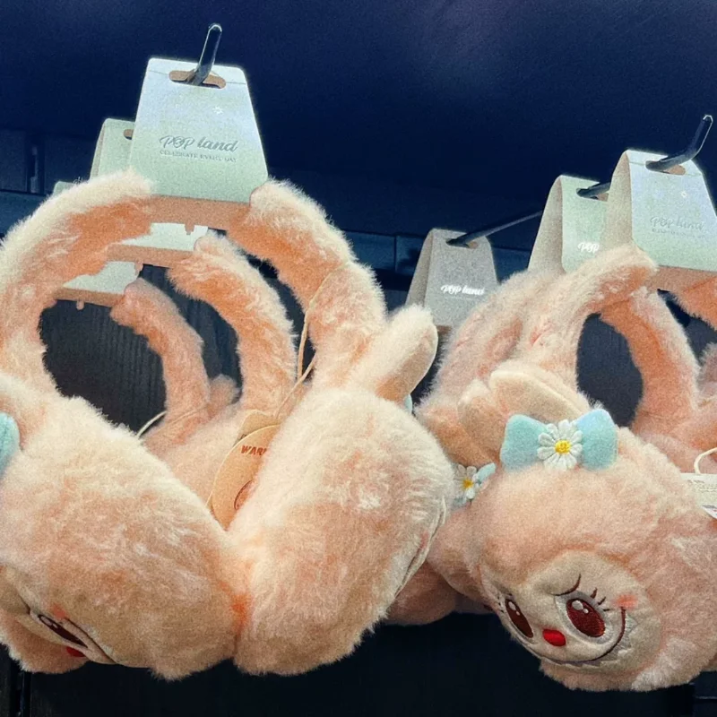 Новый оригинальный шарф Kawaii Labubu наушники Mokoko теплая серия зимние термопредметры