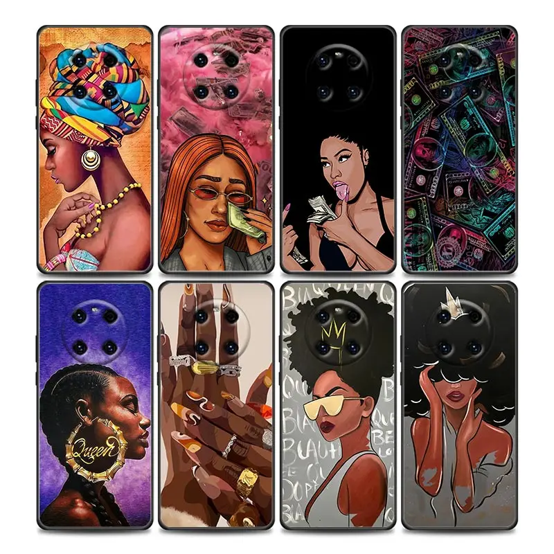 

Phone Case for Huawei Y6 Y7 Y9 2019 Y6p Y8s Y9a Y7a Mate 10 20 40 Pro Lite RS Soft Silicone Case Cover African Gir Art DIYl