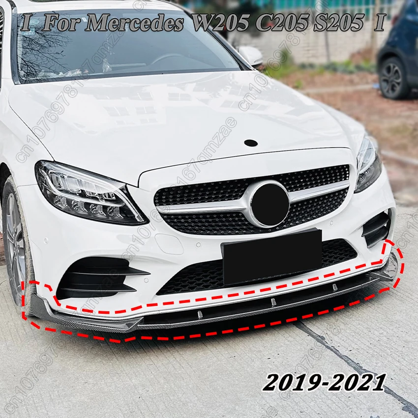 Спойлер на передний бампер для Mercedes W205 C205 S205 AMG 2019-2021 защита переднего бампера