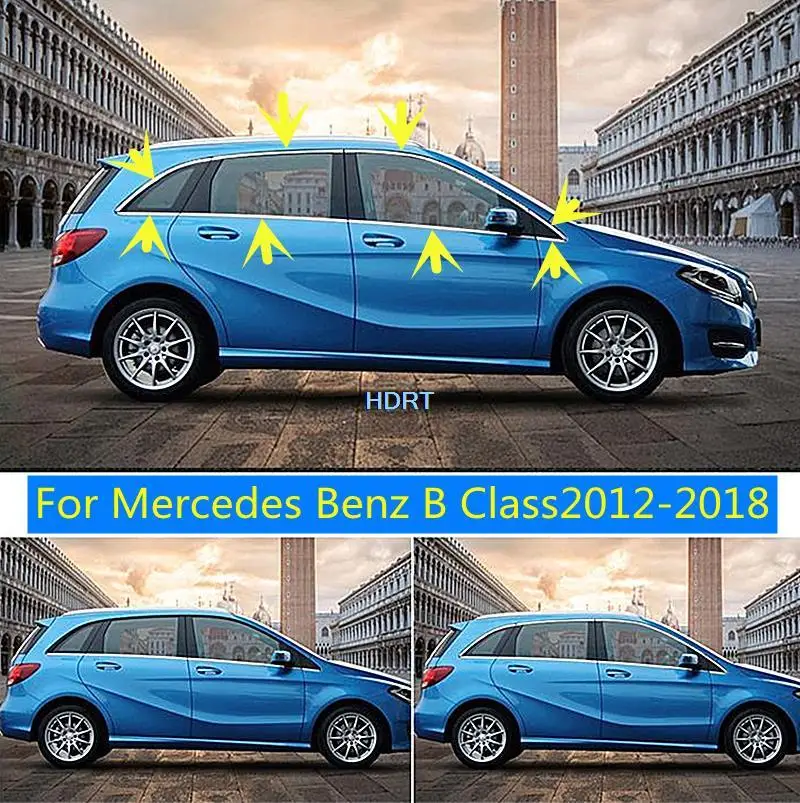 Для Mercedes Benz B Class B200 B180 B260 2012-2018 литье окон автомобиля C колонна столб набор полос