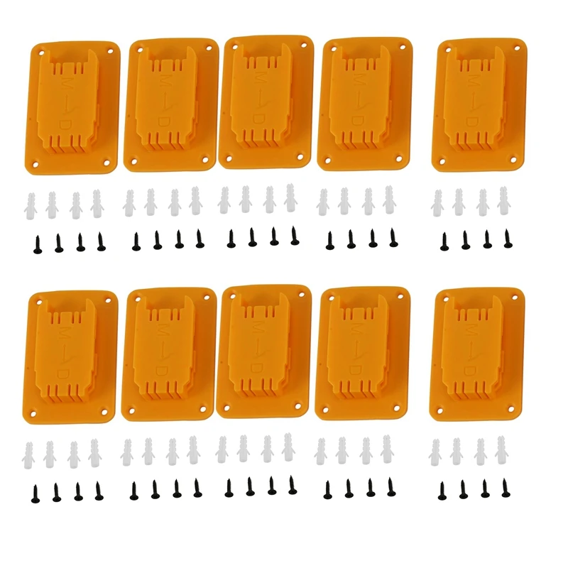 

1 Sets Tool Mount Holder Compatible For Dewalt 20V 12V Lithium Battery, Tools Ready Dock Mount Holder In Yellow