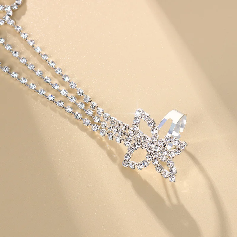 

Butterfly Rhinestone Foot Chain Women's Beach Shiny Rhinestone Toe Ring Foot Chain Jewelryankle foot bracelet gold ankle bracele