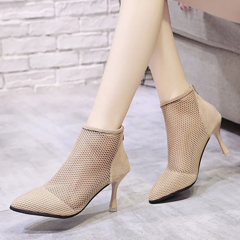 

2023 новые модные однотонные популярные женские сапоги на среднем каблуке с острым носком DY4603