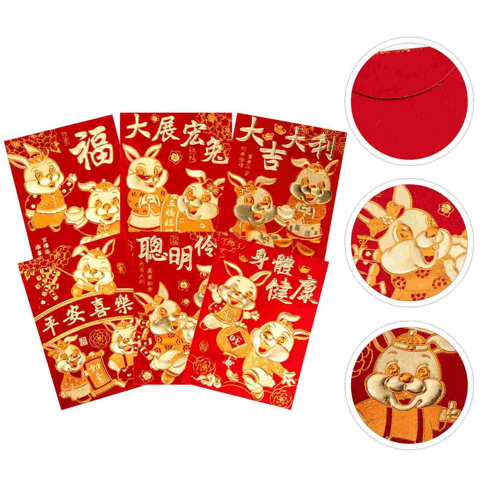 

Red Envelopes Year Chinese Money New Envelope Packets Packet Rabbit Festival Paper Bunny Pocket Spring Giftlucky Pattern Wedding