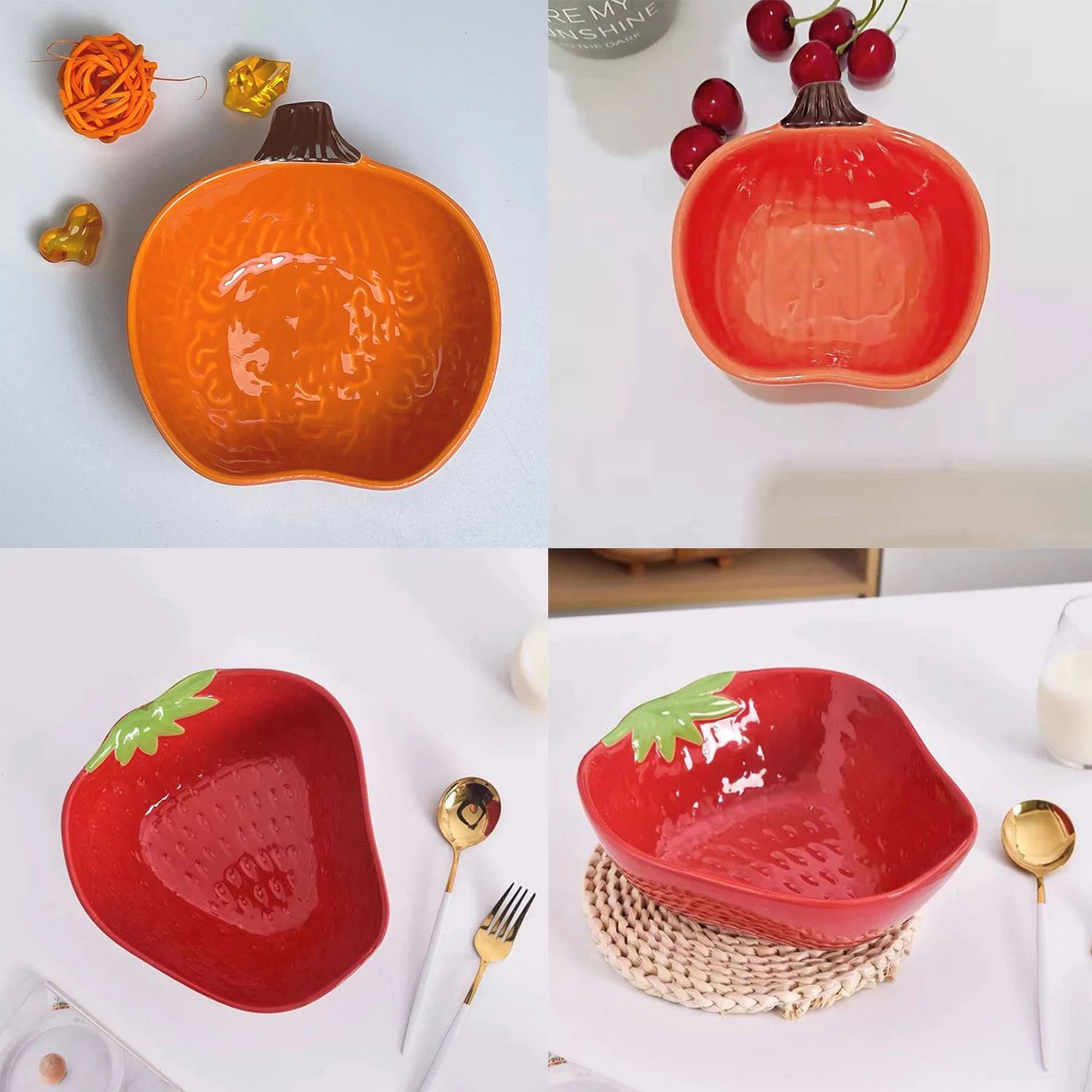 

Creative and personalized strawberry girl household ceramic dessert bowl salad bowl rice bowl plate small plate tableware
