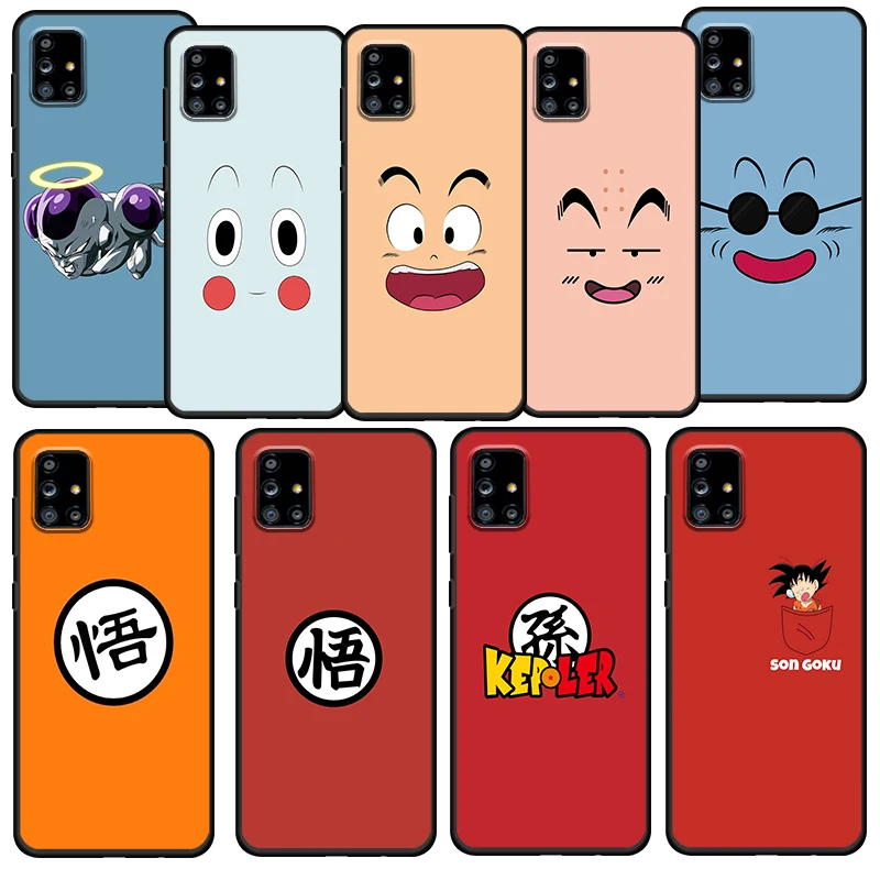 

Anime Dragon Ball Z Goku Face For Samsung Galaxy A72 A71 A52 A51 A73 A53 A32 A12 A21S Silicone Soft Black Phone Case Cover Capa