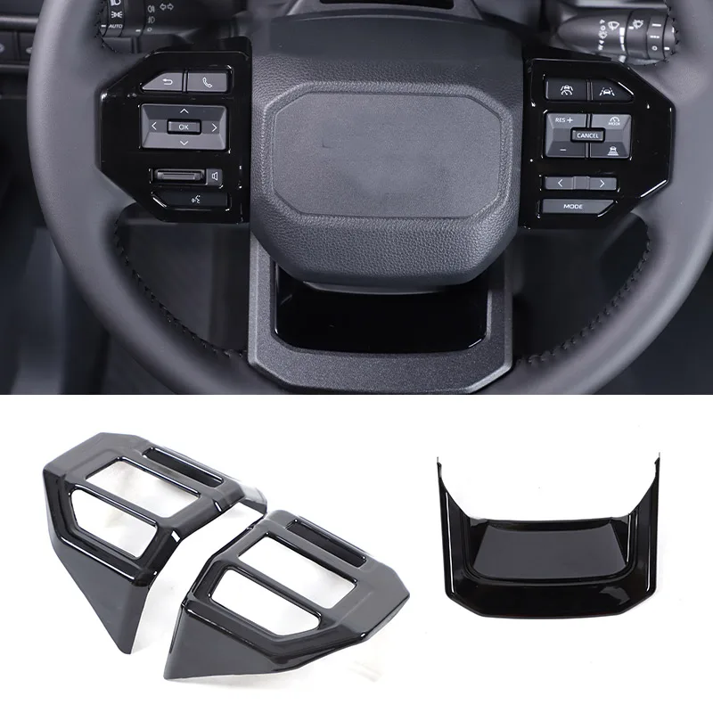 Для Toyota Land Cruiser Prado 250 LC250 2024 ABS черное Автомобильное рулевое колесо аксессуары для