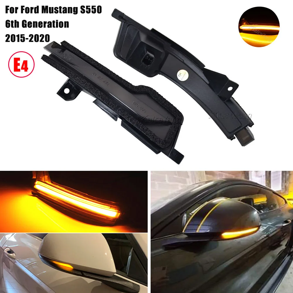 

2PCS For Ford Mustang S550 2015-2020 6th Generation LHD Turn Signal Lamps LED Dynamic Side Mirror Sequential Light FR3Z13B374A