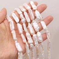 high quality natural freshwater pearl beaded irregular white long strips making diy fashion charm bracelet necklace jewelry gift