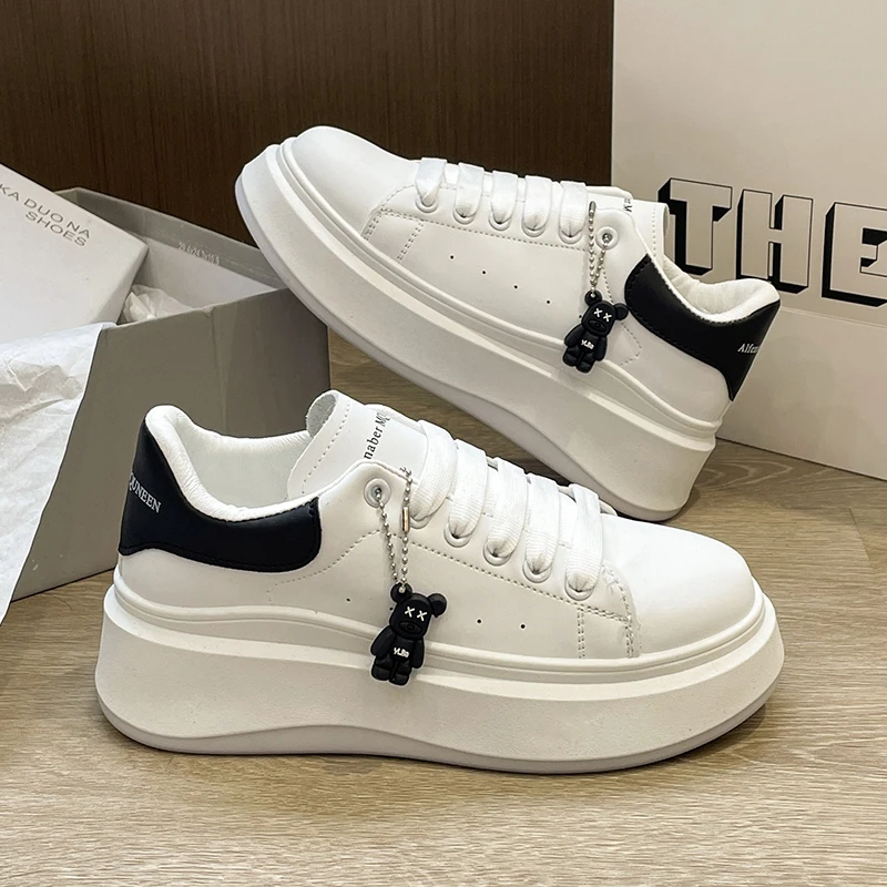 2023 Top Quality Unisex Luxury Brand Genuine Leather Women Platform Casual Sneakers Autumn Fashion Sports Vulcanized Men Shoes