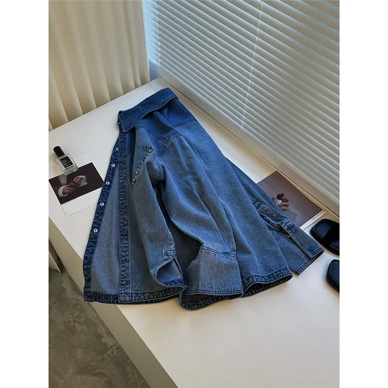 Весенне-осенняя джинсовая куртка для женщин 2024 новая модная свободная рубашка