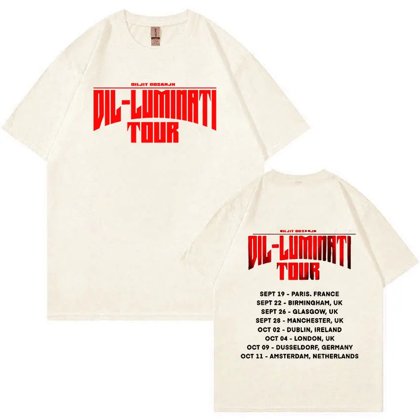 Футболка Diljit Dosanjh Dil-Luminati Tour 2024 с принтом для мужчин и женщин винтажная Модная