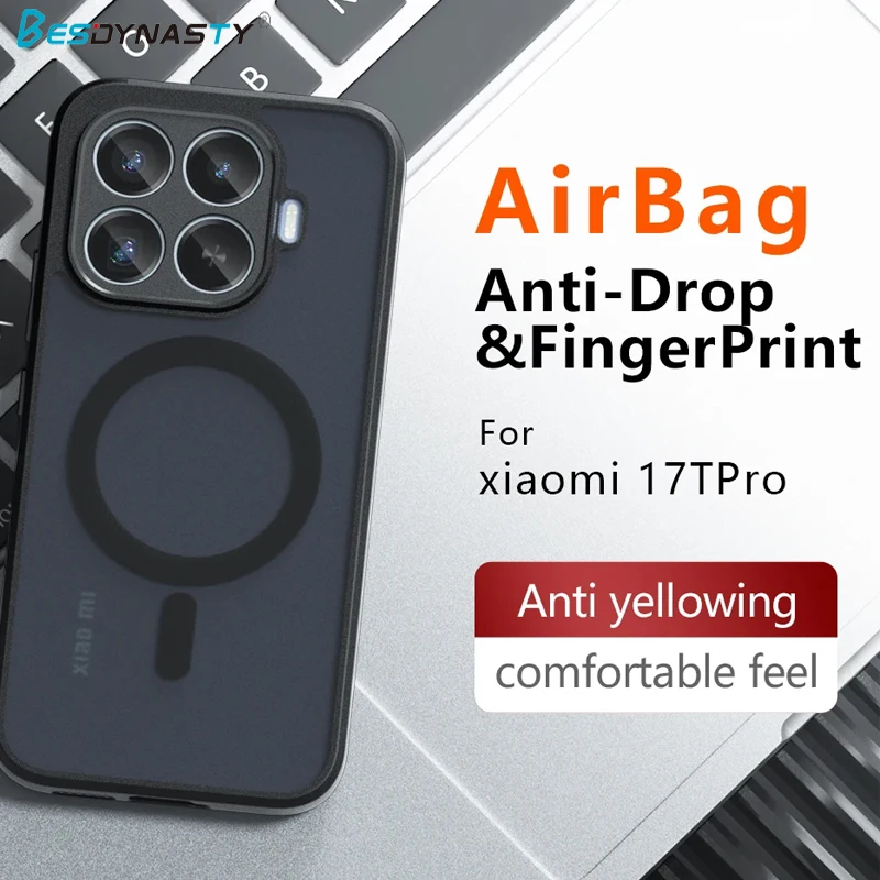 Фото Магнитный чехол для телефона Xiaomi 17T Pro с беспроводной зарядкой, противоударный матовый жесткий чехол Magsafe для Mi 17 T Pro №1