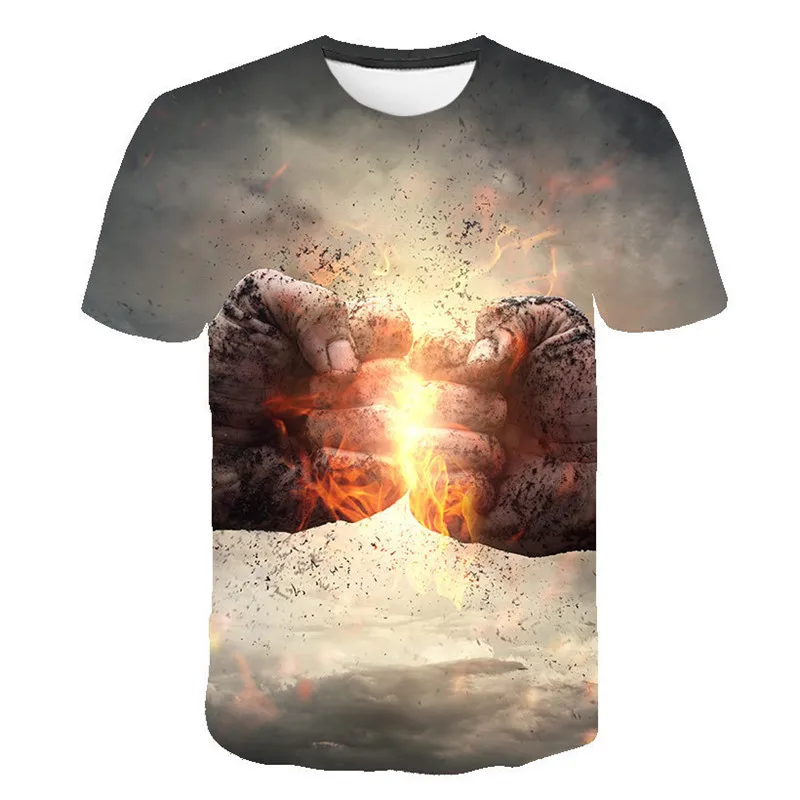 Летняя мужская футболка с 3D-принтом льва модная повседневная Уличная одежда в