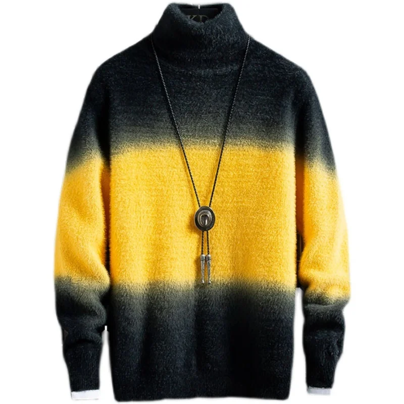 Свитер мужской зимний с высоким воротом плотный теплый брендовый водолазка