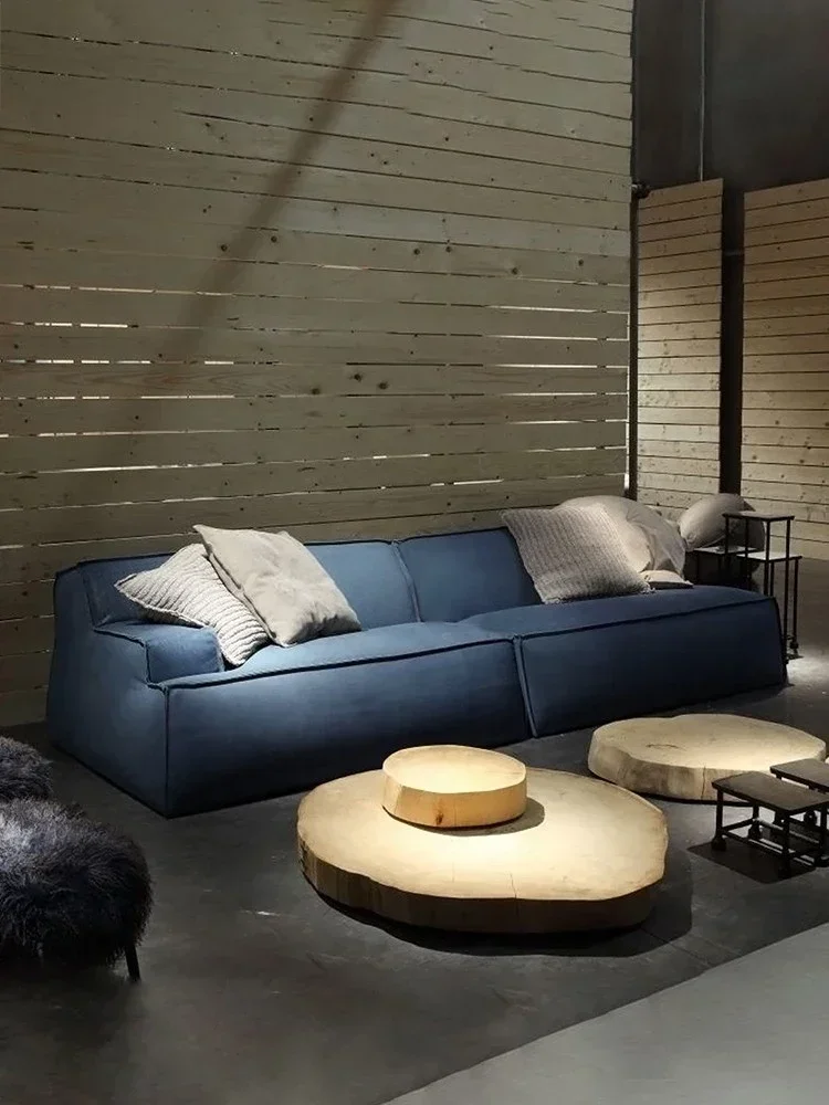 Итальянский минималистичный диван Дамаск Дамасская замша дизайнерский прямой