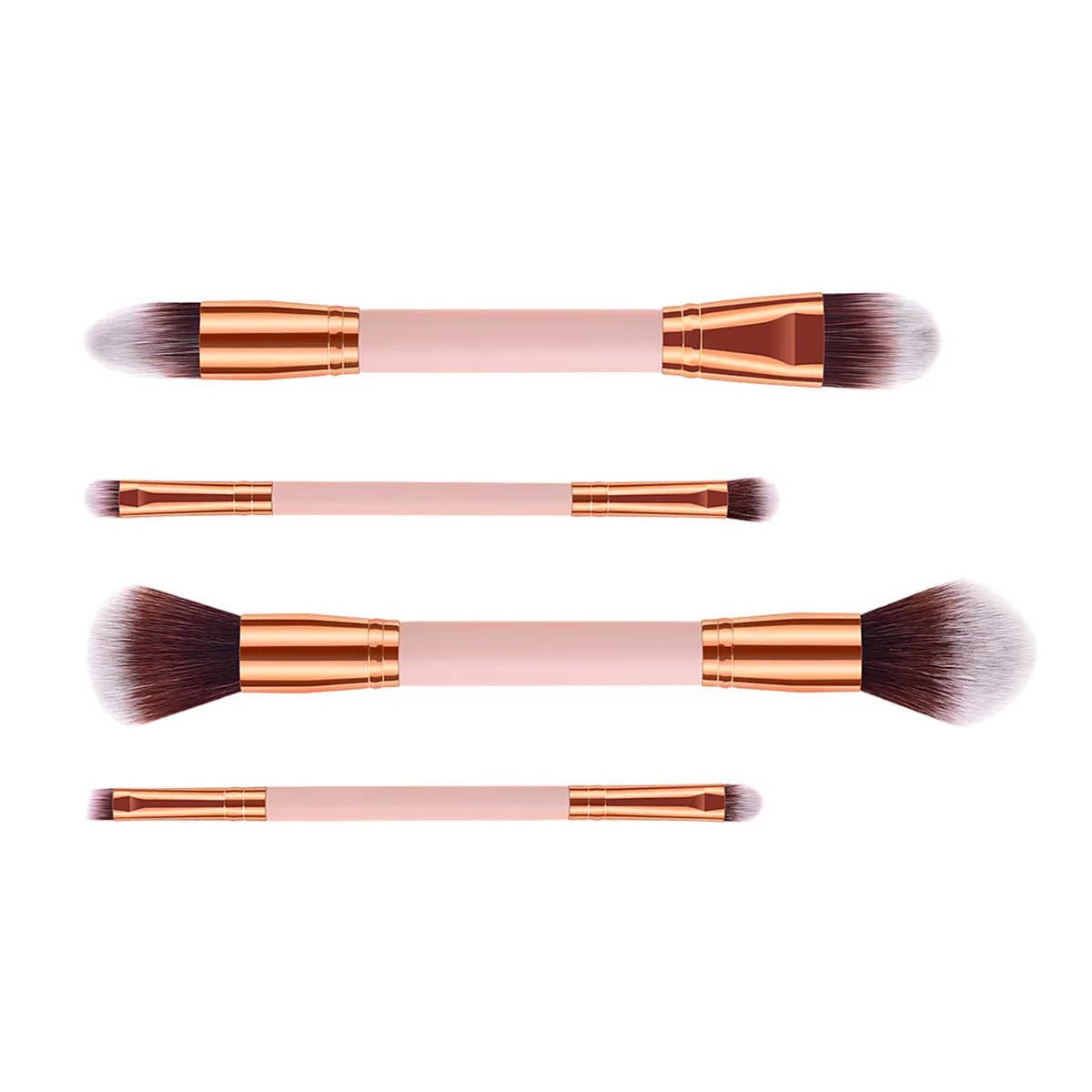 

4 Makeup Brush Handle Premium Nylon Bristles Powder Brush Blush Brush for