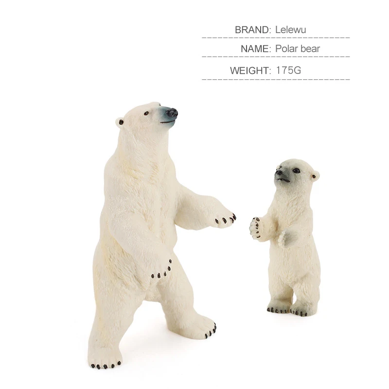 

New Simulation Animal Model Children's Science Education Cognition Static Polar Bear Hand-made Desktop Decoration Toy Kids Gift
