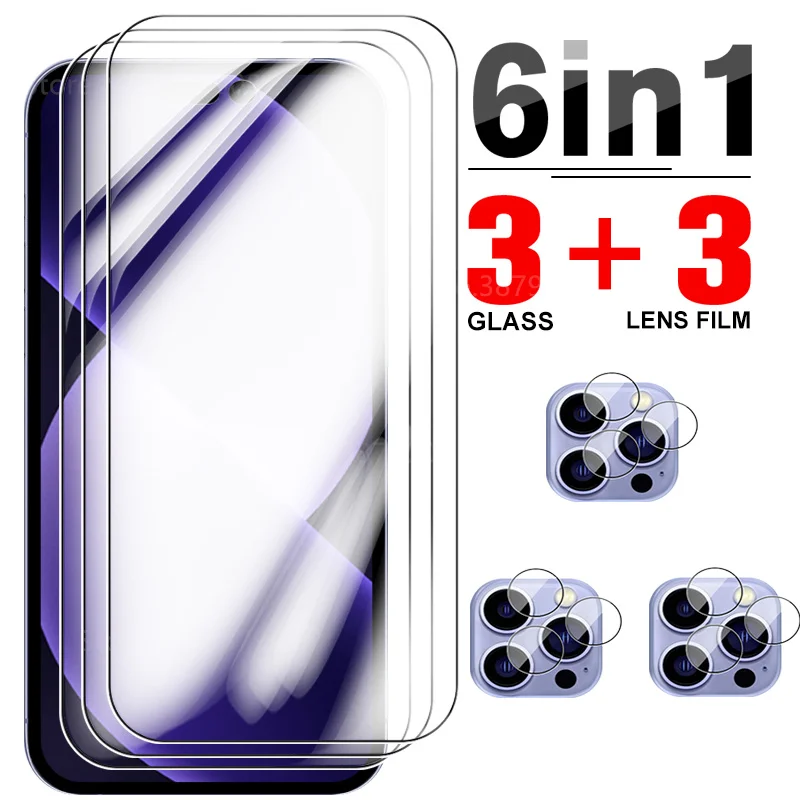 6 в 1 закаленное стекло для Apple iPhone 14 Pro Max защита экрана aifone 14 Plus 14pro iphone14 Защитная пленка для объектива камеры