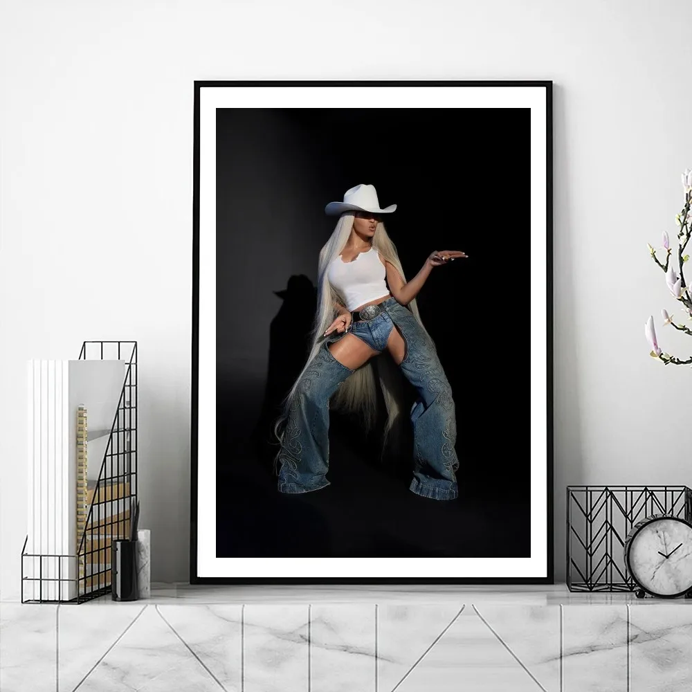 Постер B-Beyonce Cowboy Carter Singer Самоклеящиеся украшения для дома