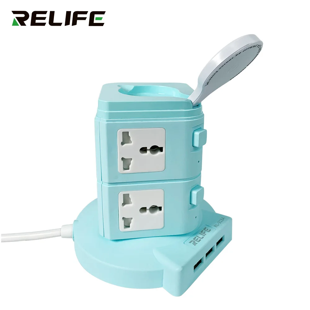 Многофункциональная безопасная розетка Relife RL-313A 4 в 1 8 разъемов порт быстрой