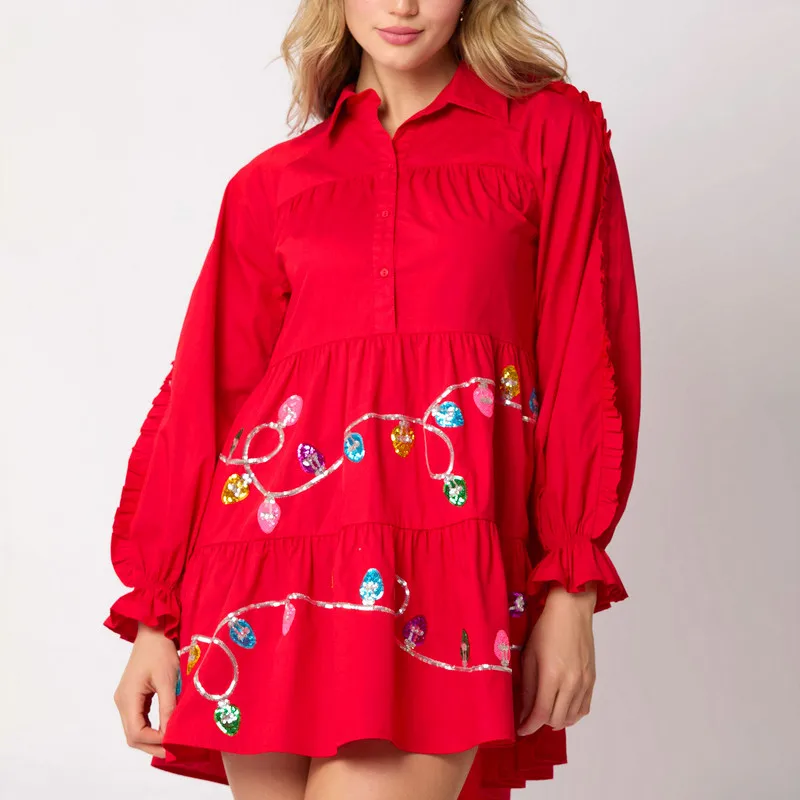 WPNAKS женское мини-платье-рубашка весенне-осенняя одежда повседневное праздничное