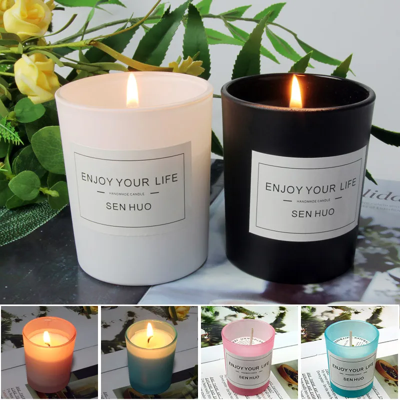 

Romantic Aromatherapy Glass Candle Soybean Wax Non-smoking Hotel Home Decoration Atmosphere Decoration Party Holiday Gift