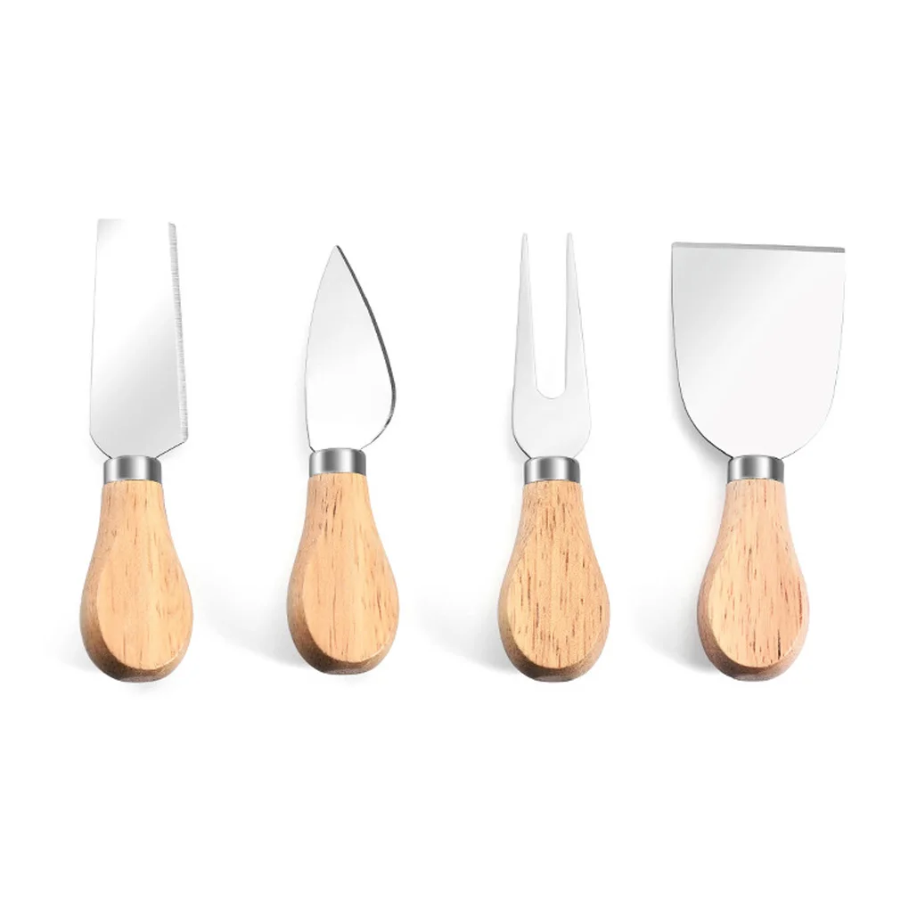 

3/4pcs wood Handle sets Bard Set Oak bamboo Cheese Cutter Knife slicer Kit Kitchen cheedse cutter Useful Cooking Tools