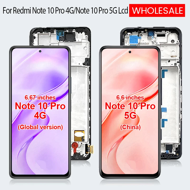 

6.67 Inch For Xiaomi Redmi Note 10 Pro 4G Lcd Touch Screen Digitizer Note 10 Pro 5G Display M2101K6G M2101K6R Free Ship