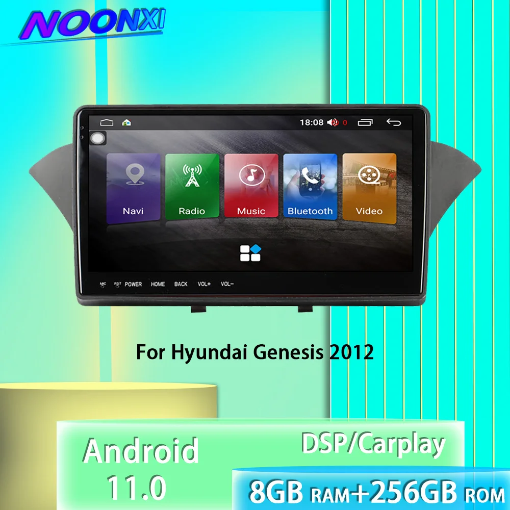 

Автомагнитола для Hyundai Genesis 256, мультимедийный проигрыватель на Android 11, 8 + 2012 ГГц, Bluetooth, GPS-навигация, 2 Din