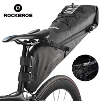 rockbros 10l bike bag waterproof reflective large capacity saddle bag cycling foldable tail rear bag mtb road trunk bicycle bags